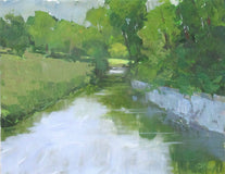 Original art for sale at UGallery.com | Sun Upstream by Janet Dyer | $625 | acrylic painting | 14' h x 18' w | thumbnail 1