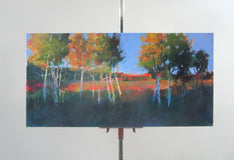Original art for sale at UGallery.com | Sunset in the State Park by Janet Dyer | $1,175 | acrylic painting | 15' h x 30' w | thumbnail 3
