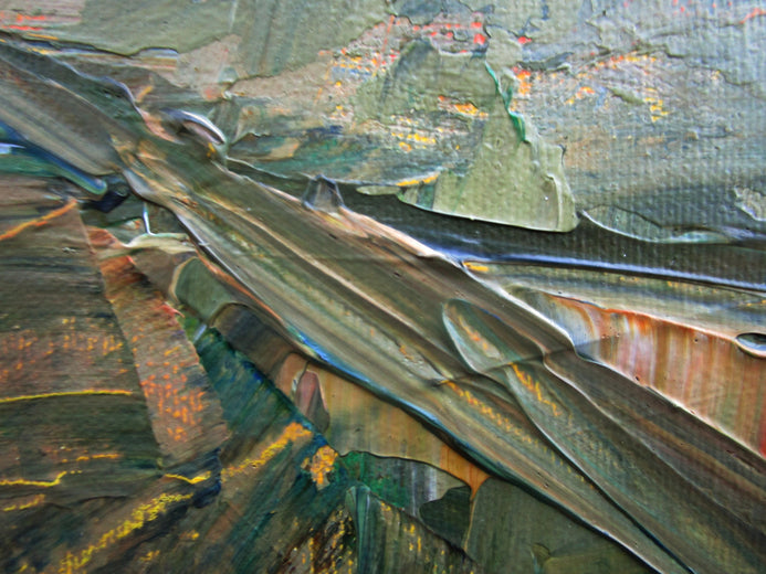 Tracks in the Field by Janet Dyer |   Closeup View of Artwork 