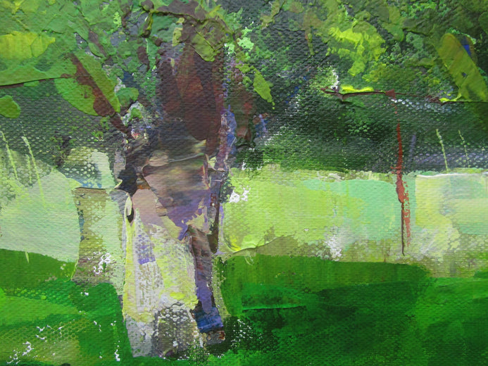 Trees in Sunlight by Janet Dyer |   Closeup View of Artwork 