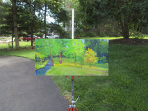 Original art for sale at UGallery.com | Trees in the Park by Janet Dyer | $675 | acrylic painting | 12' h x 24' w | thumbnail 3