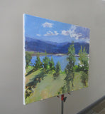 Original art for sale at UGallery.com | View Across the River by Janet Dyer | $1,150 | acrylic painting | 20' h x 24' w | thumbnail 2