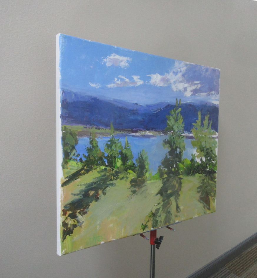 View Across the River by Janet Dyer |  Side View of Artwork 
