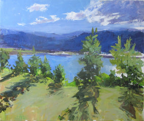 Original art for sale at UGallery.com | View Across the River by Janet Dyer | $1,150 | acrylic painting | 20' h x 24' w