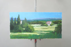 Original art for sale at UGallery.com | View Toward Mountains, Provence by Janet Dyer | $700 | acrylic painting | 12' h x 24' w | thumbnail 3