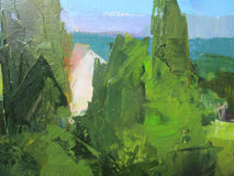 Original art for sale at UGallery.com | View Toward Mountains, Provence by Janet Dyer | $700 | acrylic painting | 12' h x 24' w | thumbnail 4