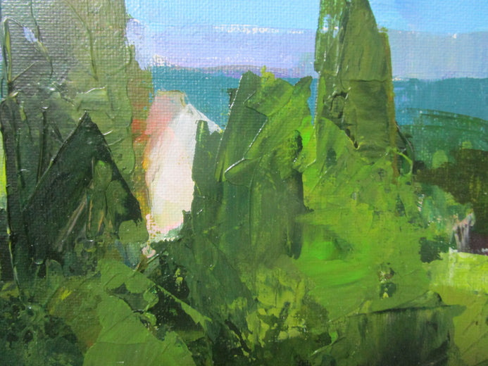 View Toward Mountains, Provence by Janet Dyer |   Closeup View of Artwork 