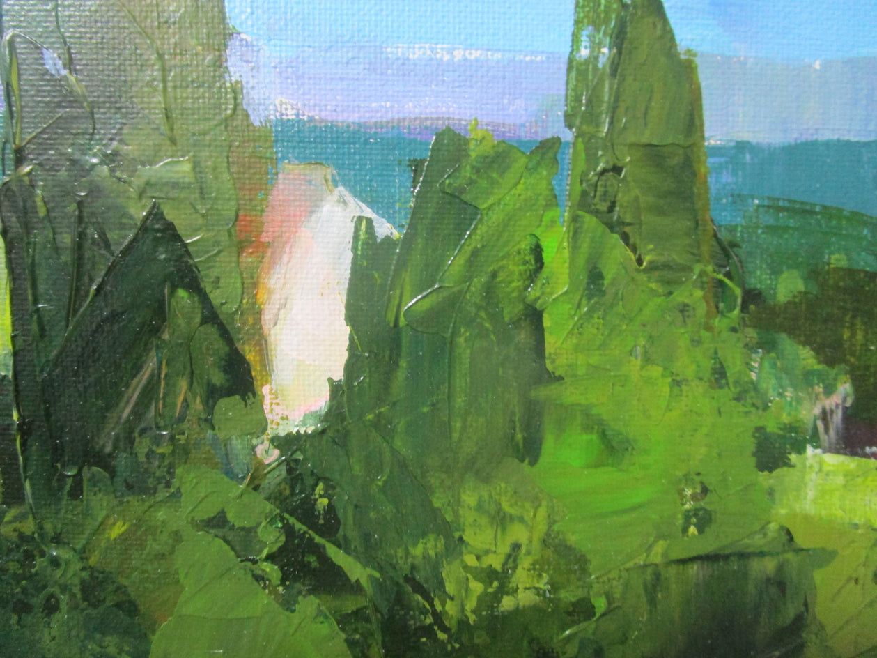 View Toward Mountains, Provence by Janet Dyer |  Closeup View of Artwork 