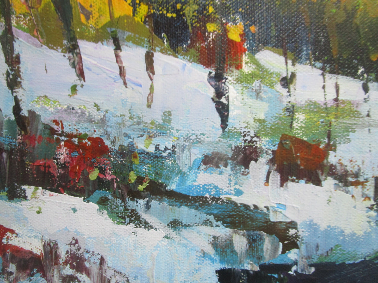 Winter Brook by Janet Dyer |  Closeup View of Artwork 