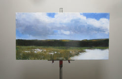 Original art for sale at UGallery.com | Winter Marsh by Janet Dyer | $700 | acrylic painting | 12' h x 24' w | thumbnail 3