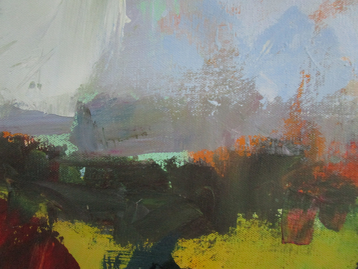 Yellow Field by Janet Dyer |  Closeup View of Artwork 