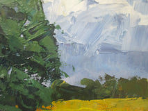 Original art for sale at UGallery.com | Yellow Field with Clouds by Janet Dyer | $975 | acrylic painting | 20' h x 20' w | thumbnail 4