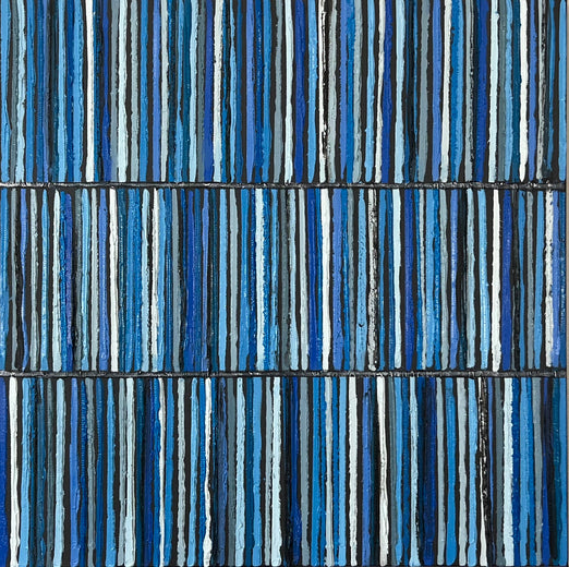 Blue Triple Stripes by Janet Hamilton |  Artwork Main Image 