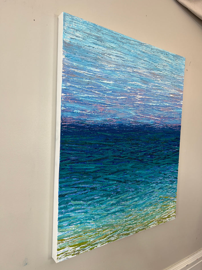 Open Blue by Janet Hamilton |  Side View of Artwork 