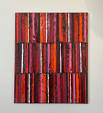Original art for sale at UGallery.com | Red/Black Triple Stripes by Janet Hamilton | $1,575 | oil painting | 30' h x 24' w | thumbnail 3