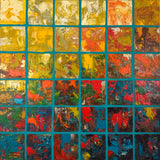 Original art for sale at UGallery.com | Sunset Squares by Janet Hamilton | $1,350 | oil painting | 24' h x 24' w | thumbnail 1