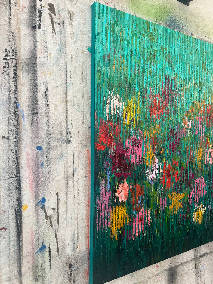 Wild Bloom by Janet Hamilton |  Side View of Artwork 