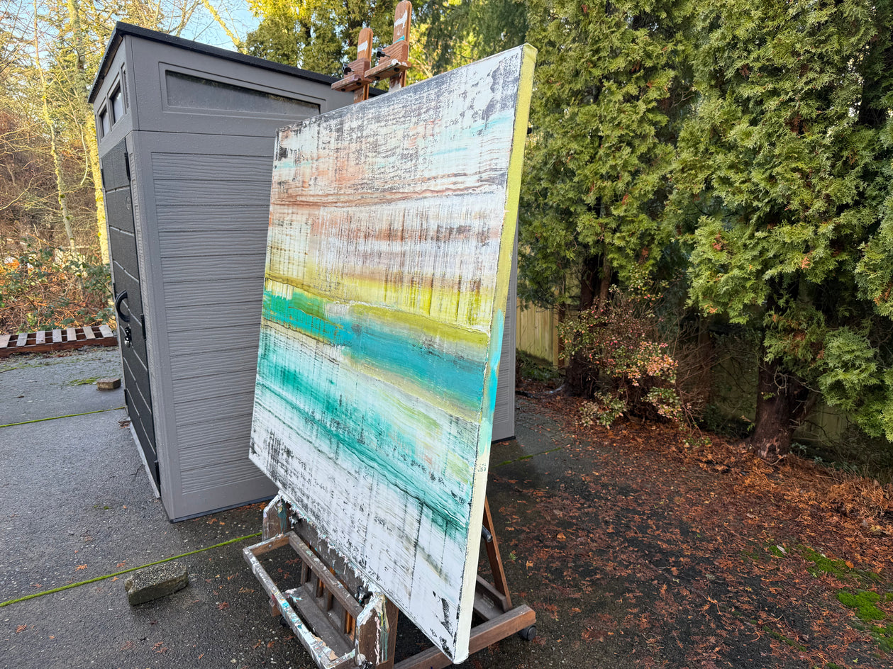 Glacial by Jason Astorquia |  Side View of Artwork 