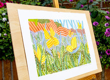 Original art for sale at UGallery.com | Butterflies in Spring by Javier Ortas | $1,400 | acrylic painting | 14' h x 19.5' w | thumbnail 2