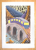Original art for sale at UGallery.com | A Little Bridge by Javier Ortas | $1,800 | watercolor painting | 27.55' h x 19.68' w | thumbnail 2