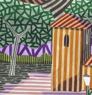 Nocturne with Hermitage by Javier Ortas |   Closeup View of Artwork 