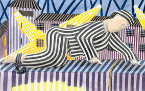 Original art for sale at UGallery.com | The Escape by Javier Ortas | $1,400 | watercolor painting | 14' h x 19.5' w