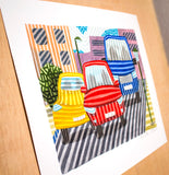 Original art for sale at UGallery.com | Three Cars by Javier Ortas | $1,175 | watercolor painting | 13.77' h x 19.68' w | thumbnail 3