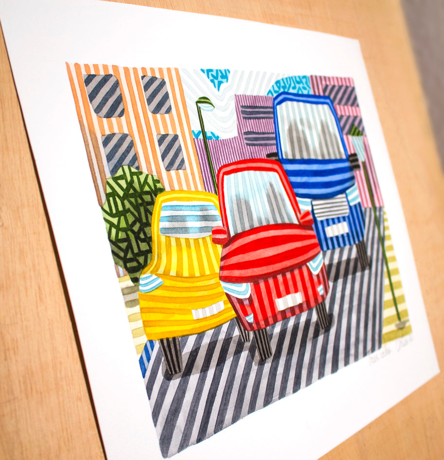 Three Cars by Javier Ortas |  Context View of Artwork 