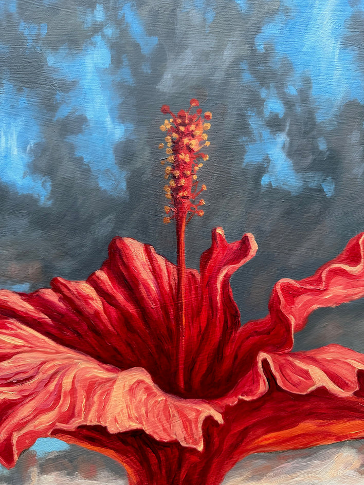 Hibiscus Sunset by Jay Jensen |  Closeup View of Artwork 