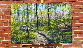 Original art for sale at UGallery.com | Pennsylvania Redbud by Jay Jensen | $2,500 | oil painting | 24' h x 36' w | thumbnail 3