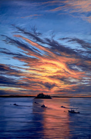 oil painting by Jay Jensen titled Pope's Island, Lubec