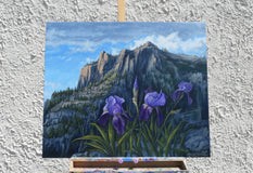 Original art for sale at UGallery.com | Purple Iris Mountain by Jay Jensen | $2,750 | oil painting | 30' h x 36' w | thumbnail 3