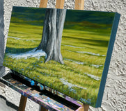 Original art for sale at UGallery.com | Spring Thaw by Jay Jensen | $1,725 | oil painting | 15' h x 30' w | thumbnail 2