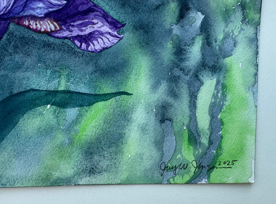Purple Iris #3 by Jay Jensen |  Side View of Artwork 
