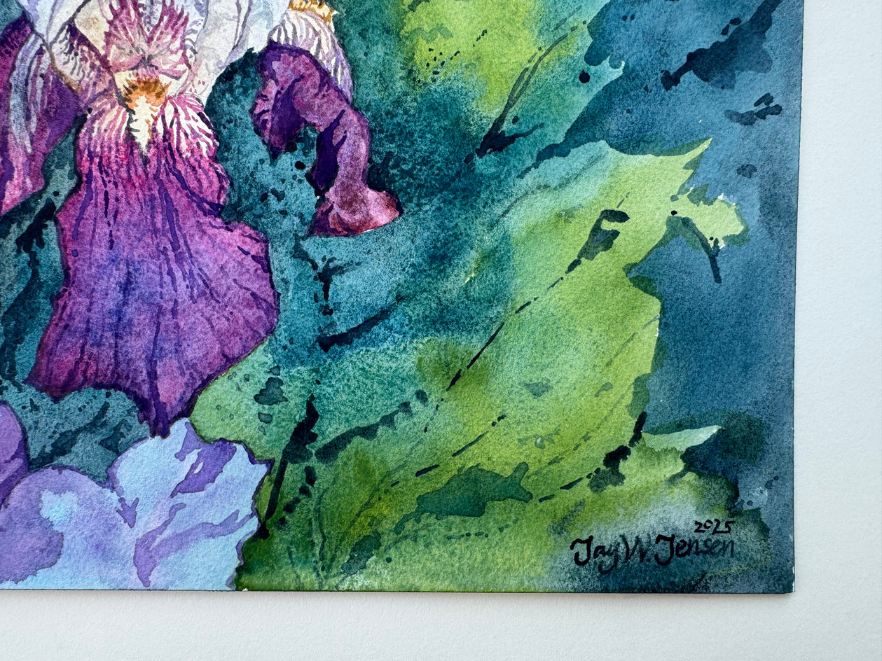 Purple Iris #4 by Jay Jensen |  Side View of Artwork 