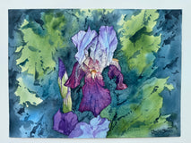 Original art for sale at UGallery.com | Purple Iris #4 by Jay Jensen | $575 | watercolor painting | 9' h x 12' w | thumbnail 3