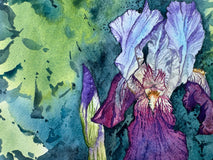 Original art for sale at UGallery.com | Purple Iris #4 by Jay Jensen | $575 | watercolor painting | 9' h x 12' w | thumbnail 4
