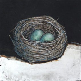 Original art for sale at UGallery.com | Illuminated Nest-Green Eggs by Jennifer Ross | $225 | acrylic painting | 6' h x 6' w