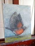 Original art for sale at UGallery.com | Off To Build My Nest by Jennifer Ross | $525 | acrylic painting | 14' h x 11' w | thumbnail 3