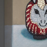 Original art for sale at UGallery.com | Daruma Doll - Year of the Fire Horse by Jennifer Ross | $300 | mixed media artwork | 8' h x 8' w | thumbnail 2