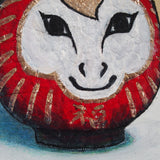 Original art for sale at UGallery.com | Daruma Doll - Year of the Fire Horse by Jennifer Ross | $300 | mixed media artwork | 8' h x 8' w | thumbnail 4