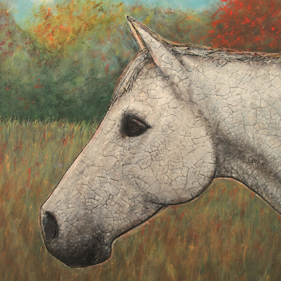 Kintsugi Horse - The Beautiful Changes by Jennifer Ross |  Closeup View of Artwork 
