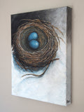 Original art for sale at UGallery.com | Stay in the Nest by Jennifer Ross | $475 | mixed media artwork | 14' h x 11' w | thumbnail 2