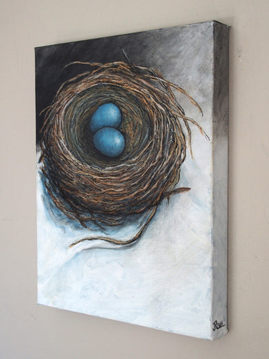 Stay in the Nest by Jennifer Ross |  Side View of Artwork 