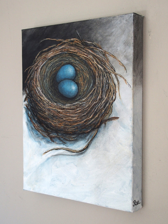 Stay in the Nest by Jennifer Ross |  Side View of Artwork 