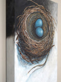 Original art for sale at UGallery.com | Stay in the Nest by Jennifer Ross | $475 | mixed media artwork | 14' h x 11' w | thumbnail 3