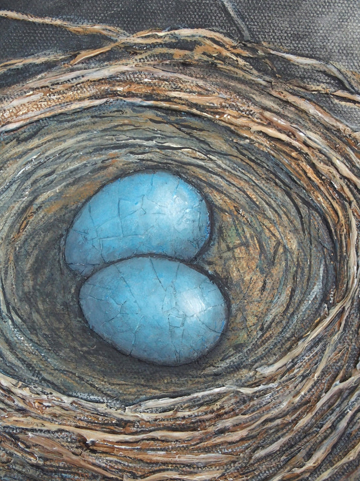 Stay in the Nest by Jennifer Ross |  Closeup View of Artwork 