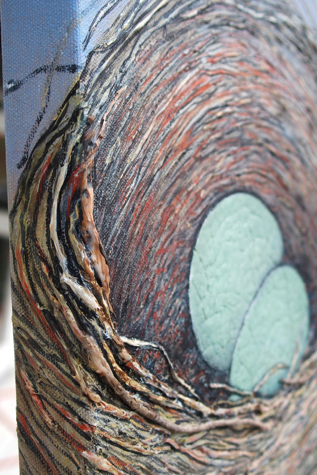 The Fine Craft of Nest Construction by Jennifer Ross |  Side View of Artwork 