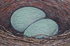Original art for sale at UGallery.com | The Fine Craft of Nest Construction by Jennifer Ross | $900 | mixed media artwork | 20' h x 12' w | thumbnail 4