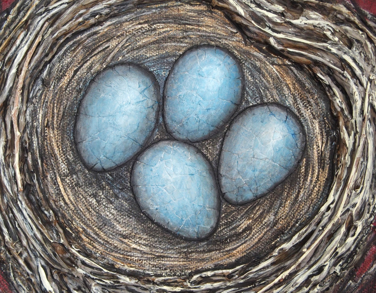 The Heart Shaped Nest by Jennifer Ross |  Closeup View of Artwork 